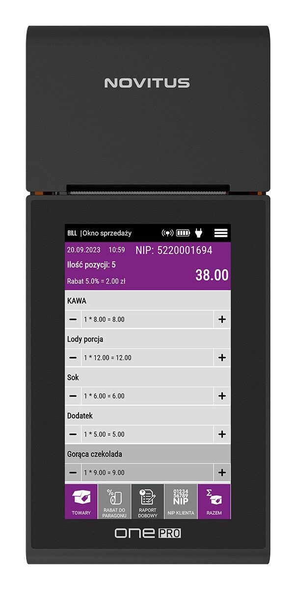 Kasa mobilna Novitus ONE PRO z ekranem dotykowym